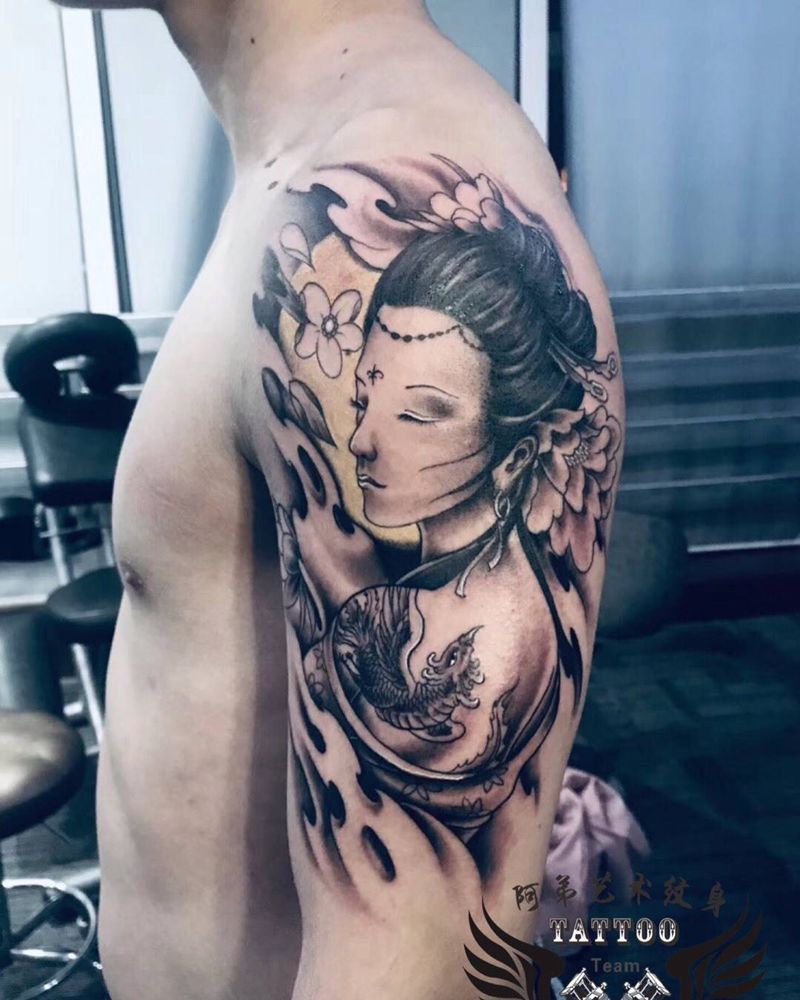 艺妓纹身图片