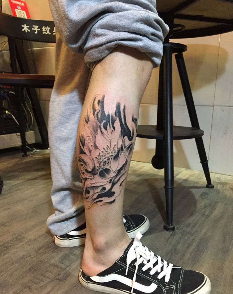 莲花纹身图片