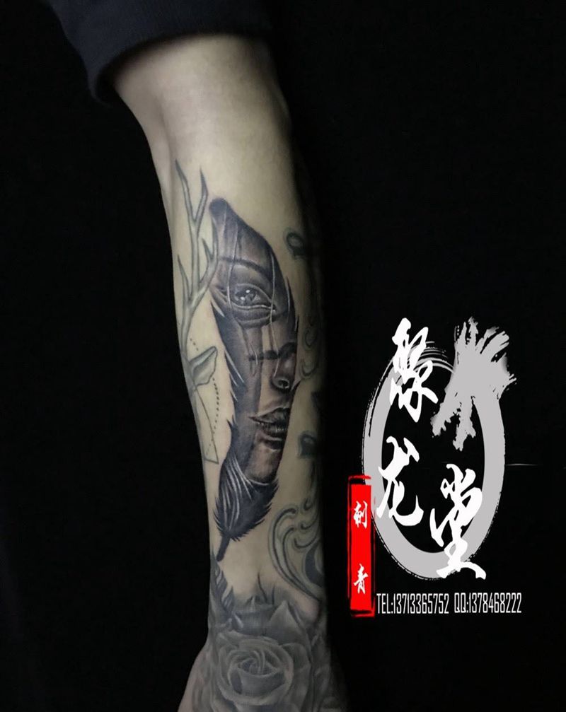 一根毛纹身图片