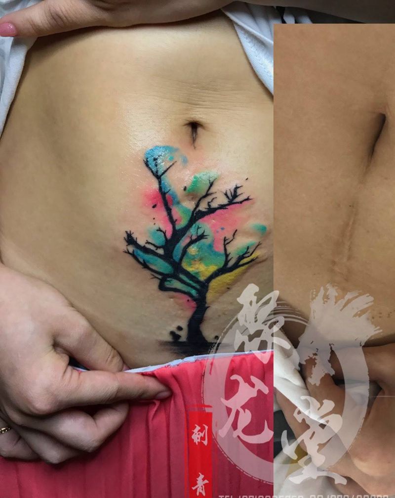 遮盖生命之线纹身图片_成品纹身图案