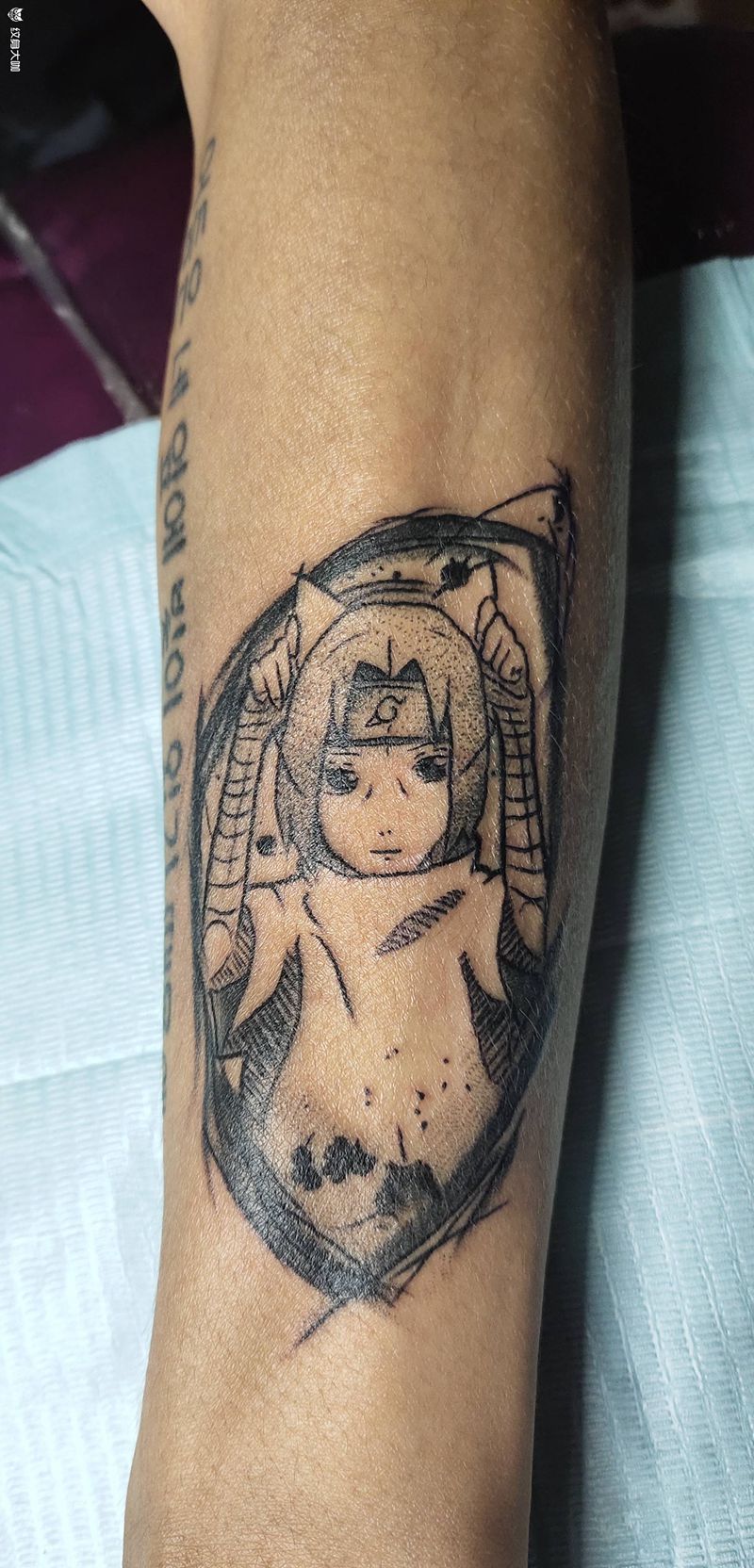 鼬纹身图片_手部点刺纹身图案