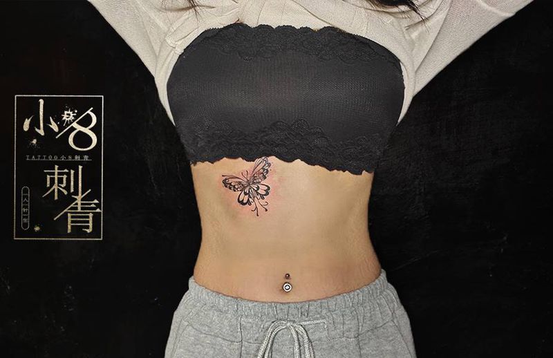 疤痕遮盖纹身图片_蝴蝶纹身图案
