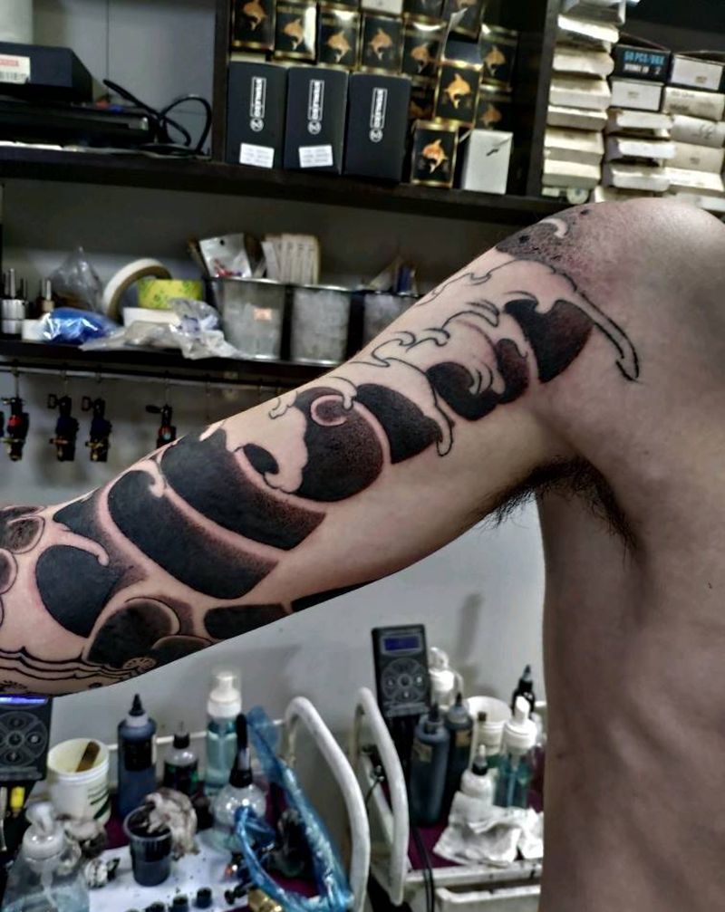 今工纹身图片_手臂老传统纹身图案