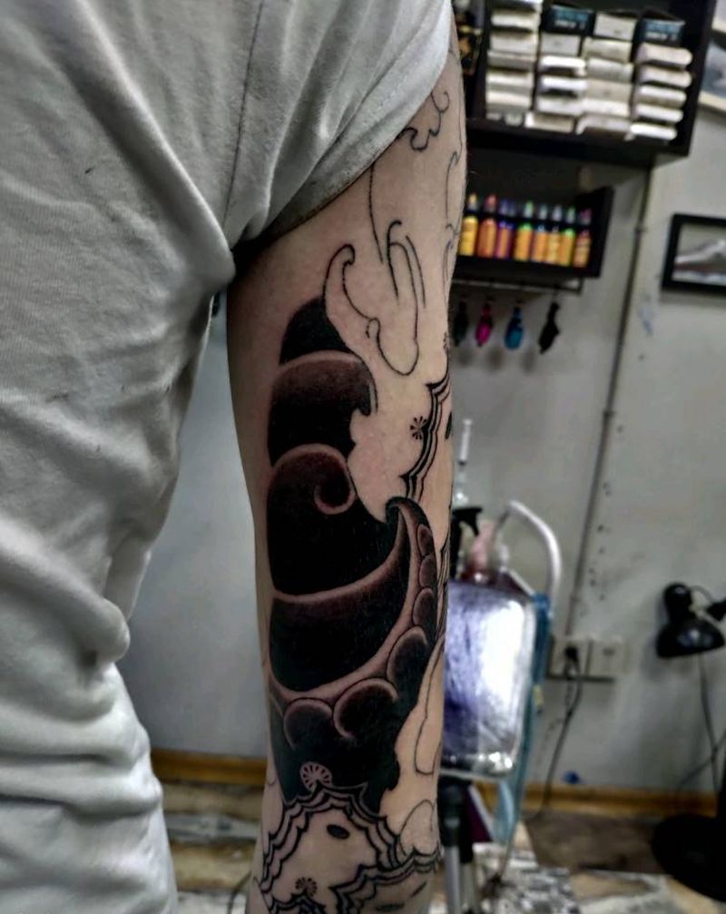 今工纹身图片_手部老传统纹身图案