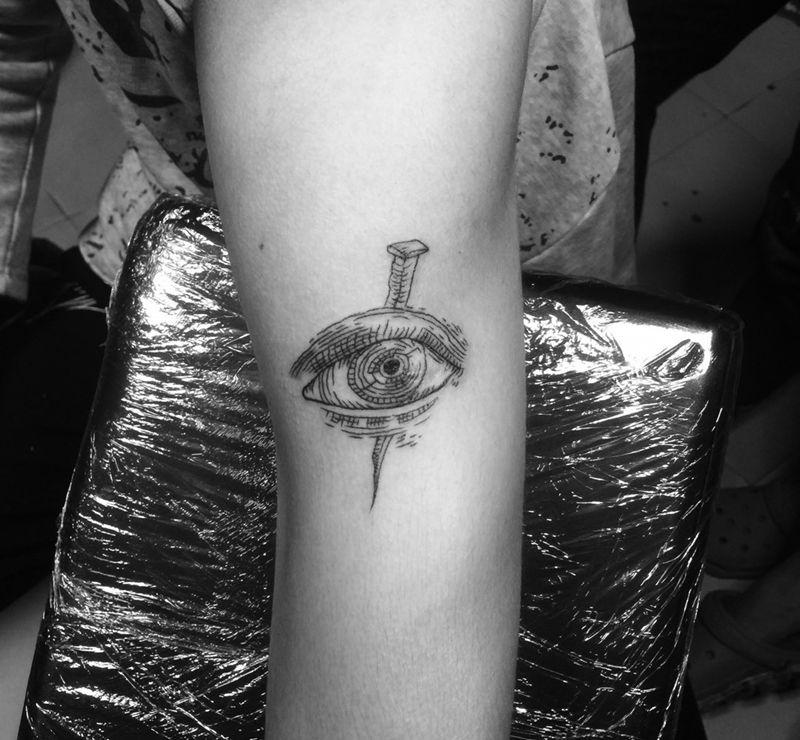 几何线条纹身图片_成品手臂清新几何纹身图案