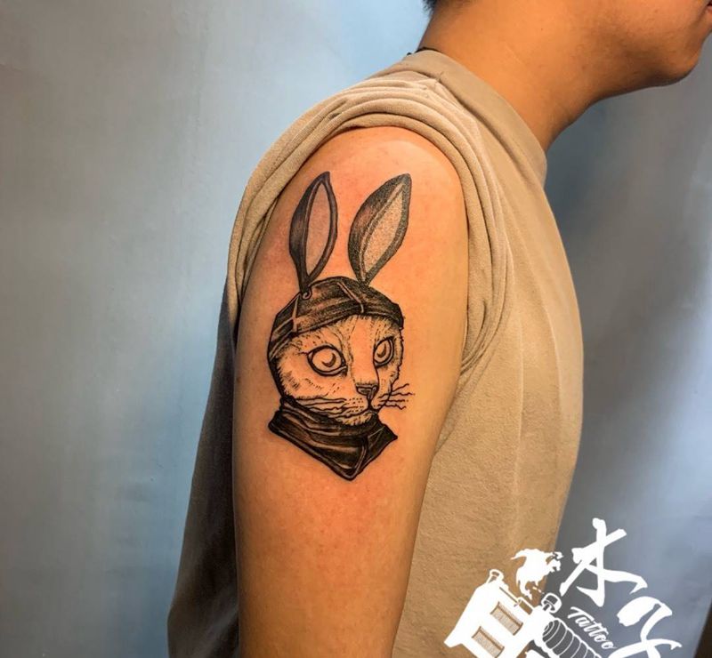 猫 兔？纹身图片