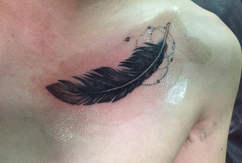 羽毛纹身图片