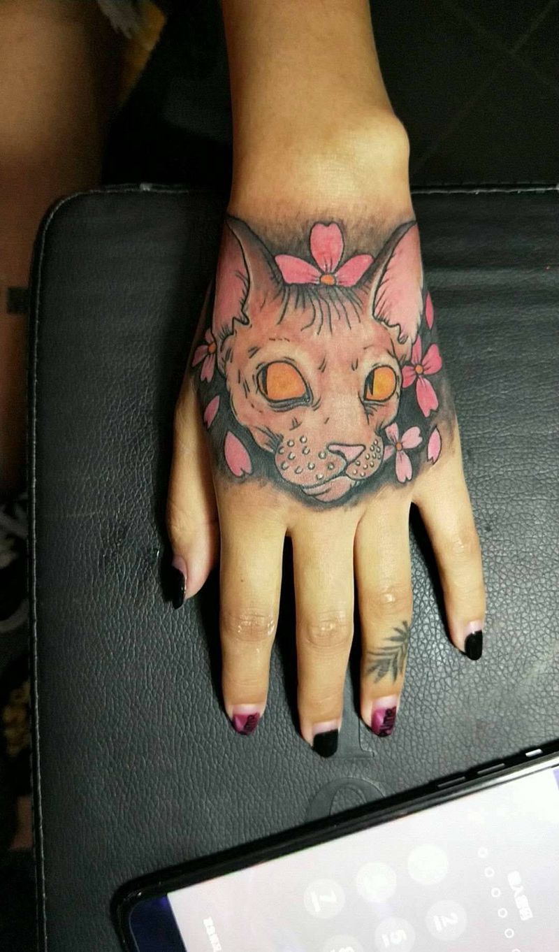 外国猫纹身图片