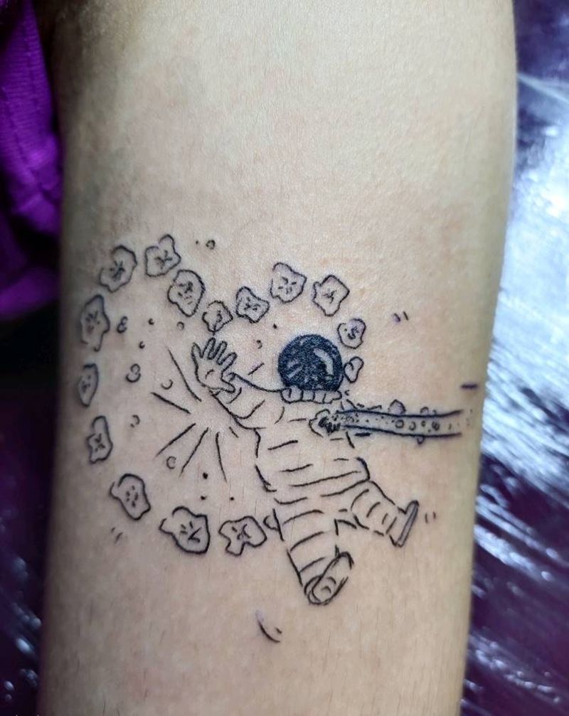 宇航员纹身图片_手臂小图纹身图案