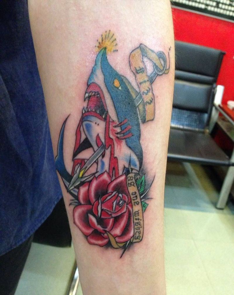 欧美鲨鱼纹身图片