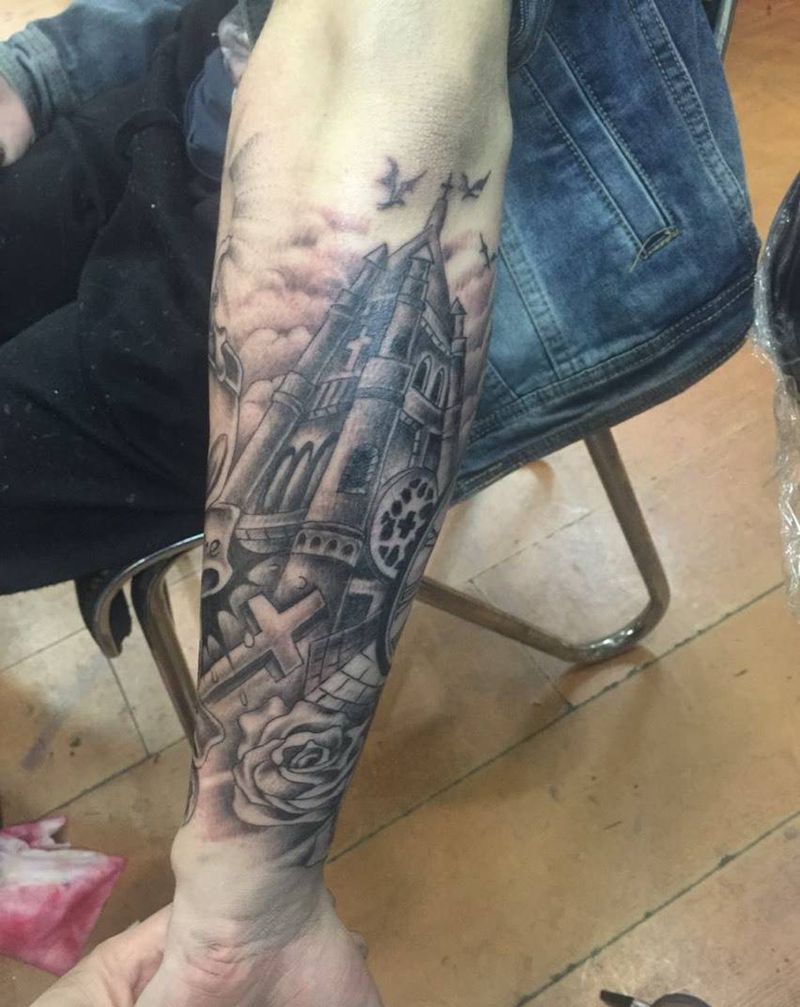 欧美包小臂纹身图片