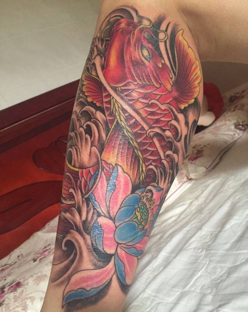 鲤鱼包退纹身图片