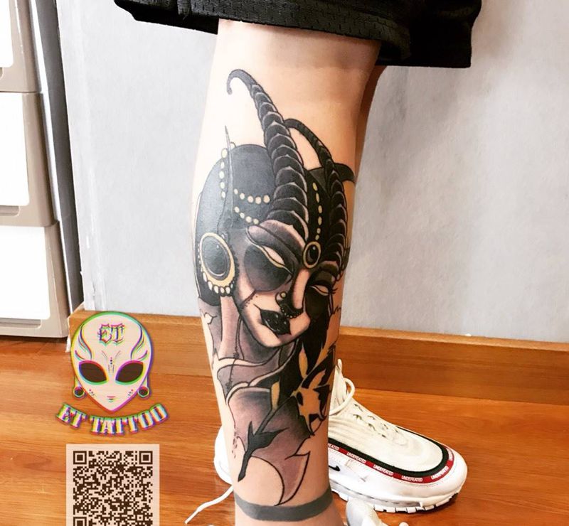 暗黑女郎纹身图片