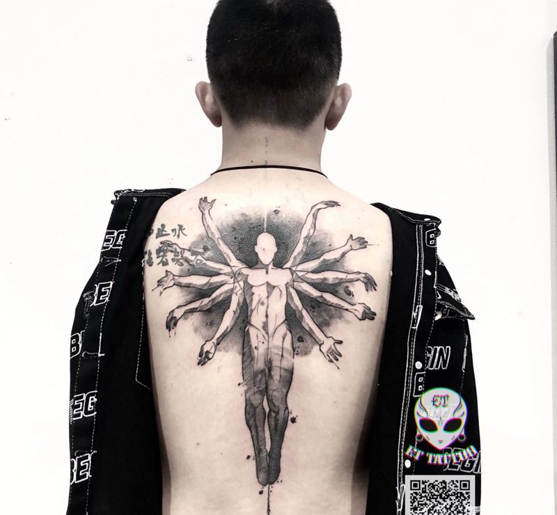 暗黑素描纹身图片