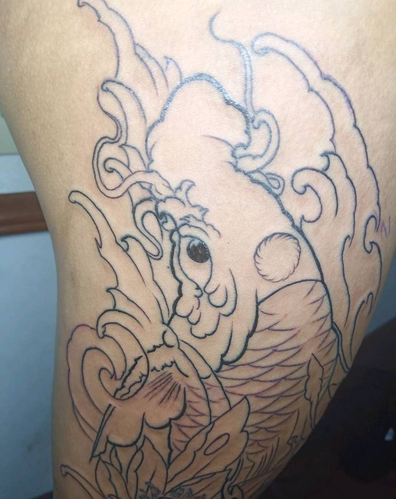 练纹身图片_腿部新传统纹身图案