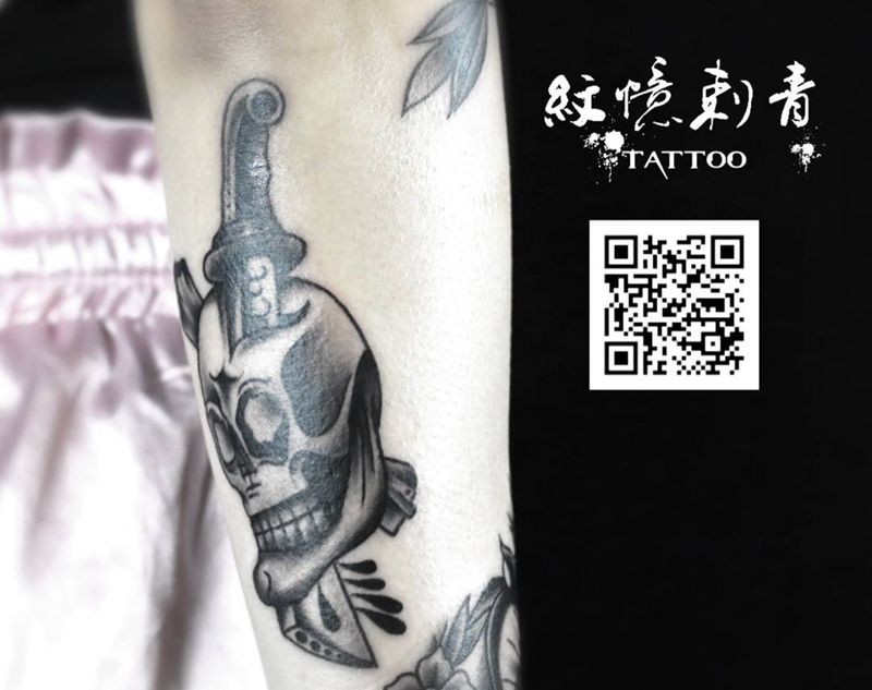 Old school骷髅纹身图片