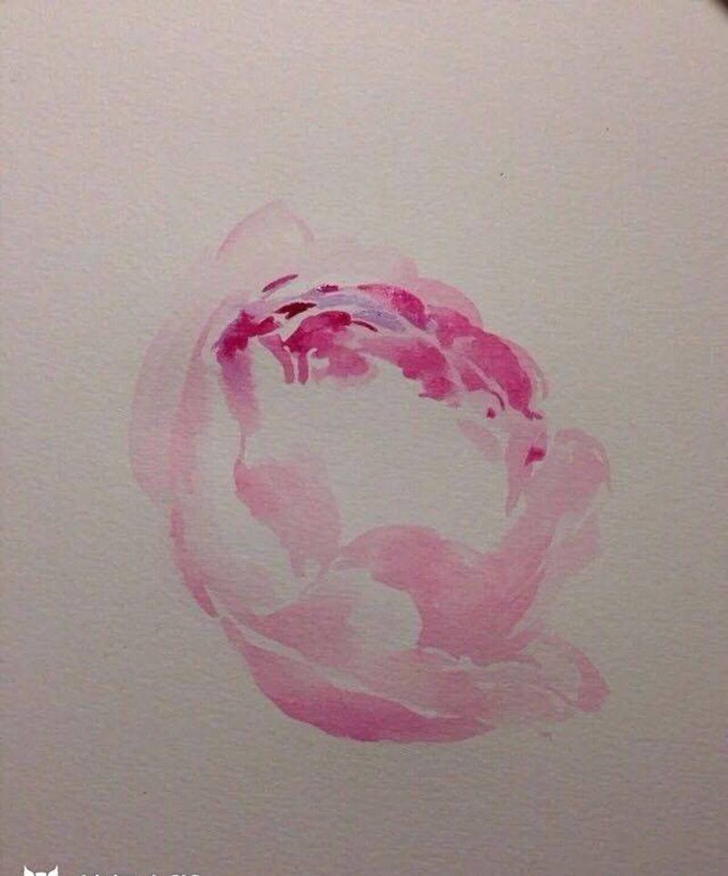 水彩牡丹纹身图片