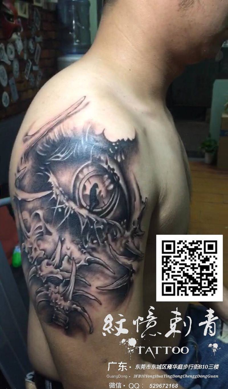 广东紋憶刺青出品，长按图片识别二维码可查看本店作品集！纹身图片