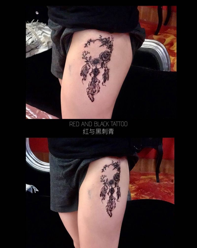 捕梦网纹身图片