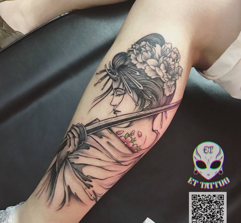 艺妓纹身图片