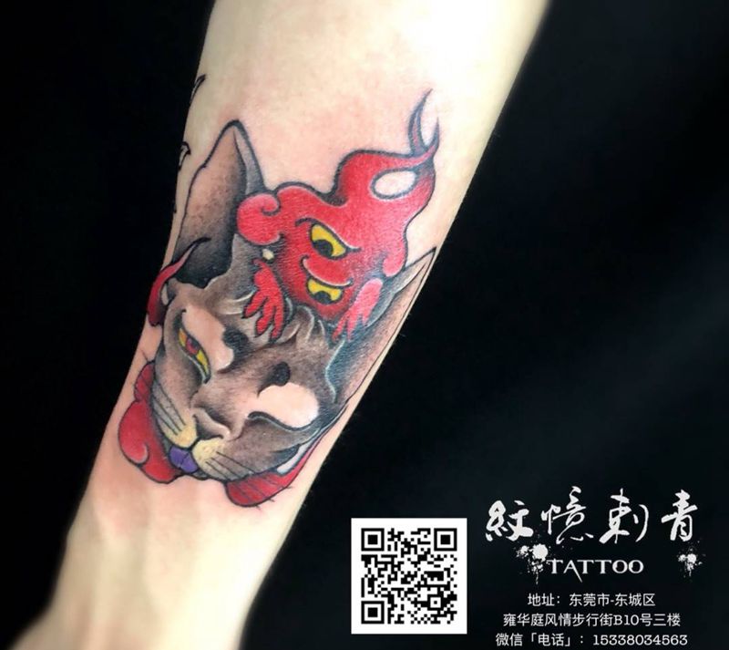 猫纹身图片