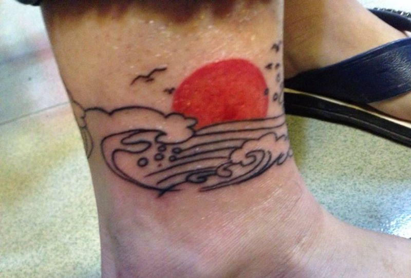 旭日东升纹身图片