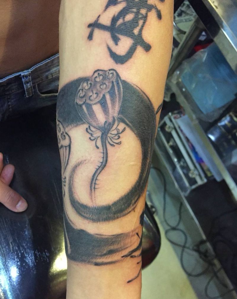 纹忆刺青出品！水墨花臂待续纹身图片