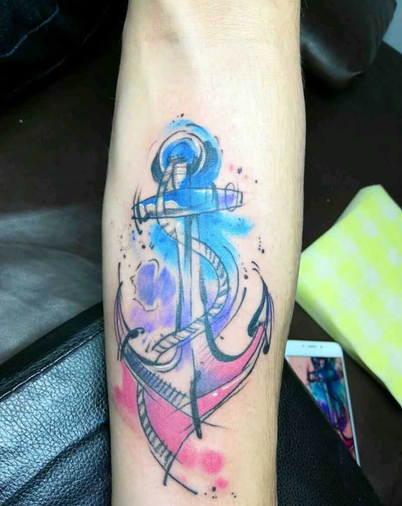 锚纹身图片