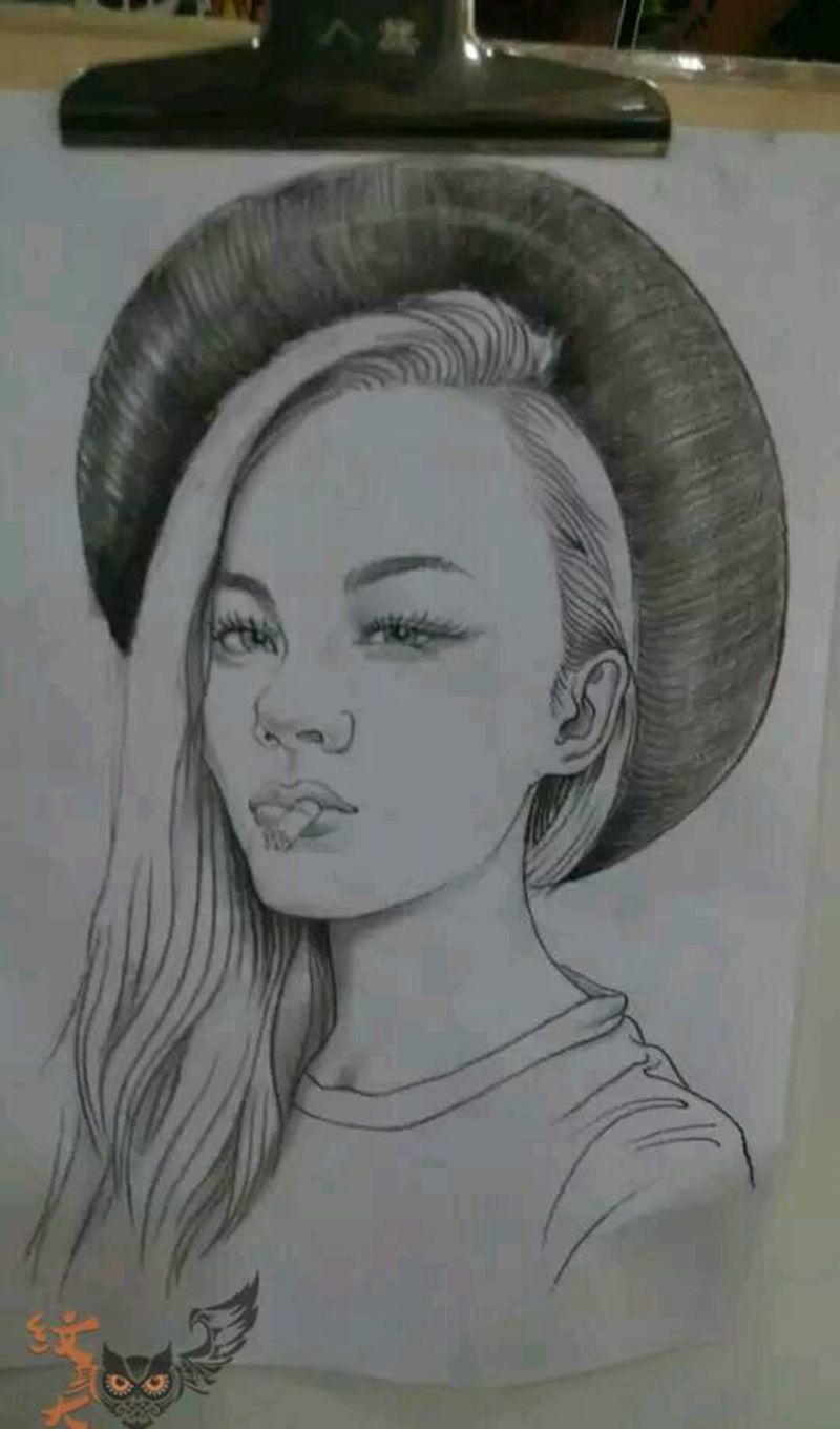 抽时间加强功底纹身图片