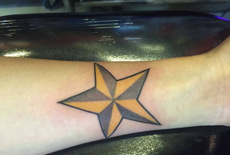 纹忆刺青出品！五角星纹身图片