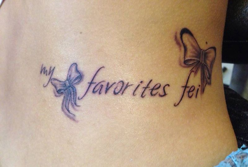 腰部小清新纹身图片