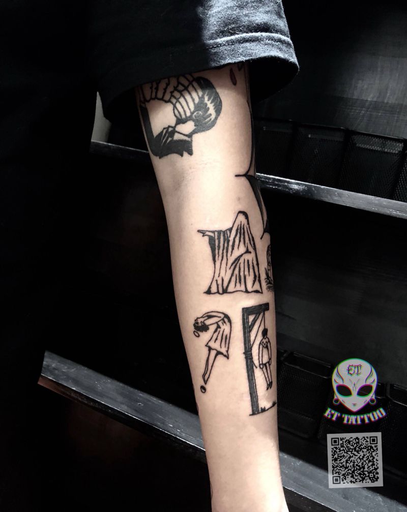 old school拼接纹身图片