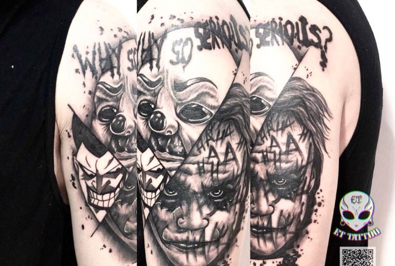 三小丑同框纹身图片