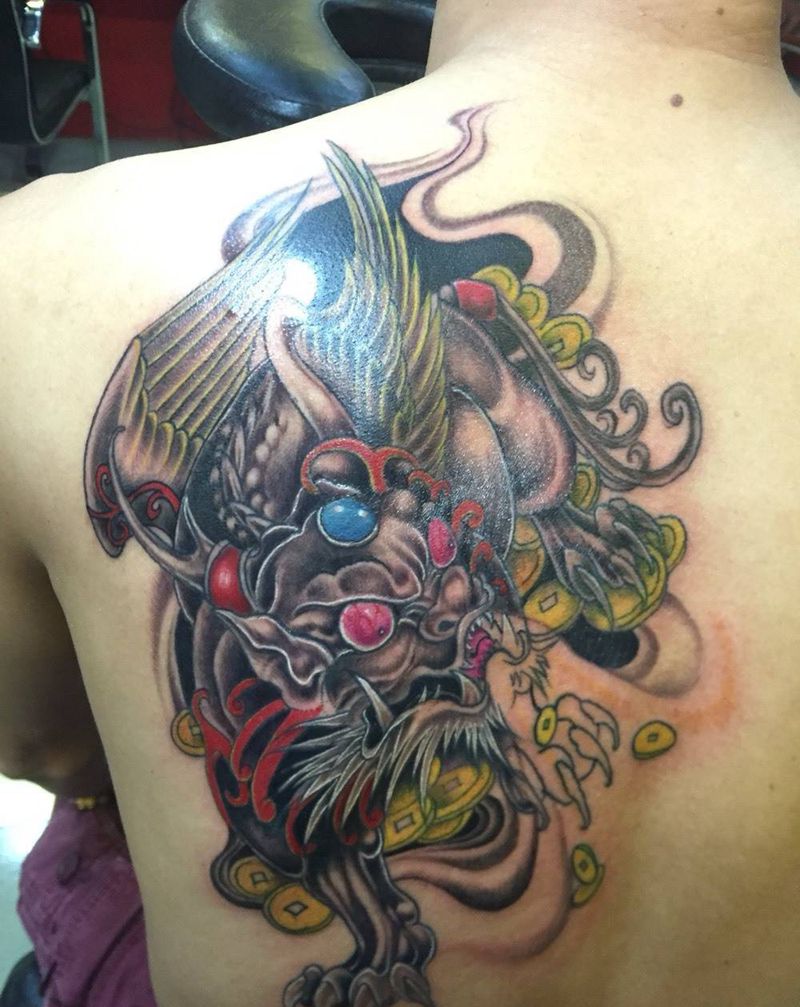 纹忆刺青出品！招财貔貅纹身图片