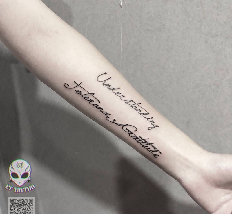 随性手写体纹身图片