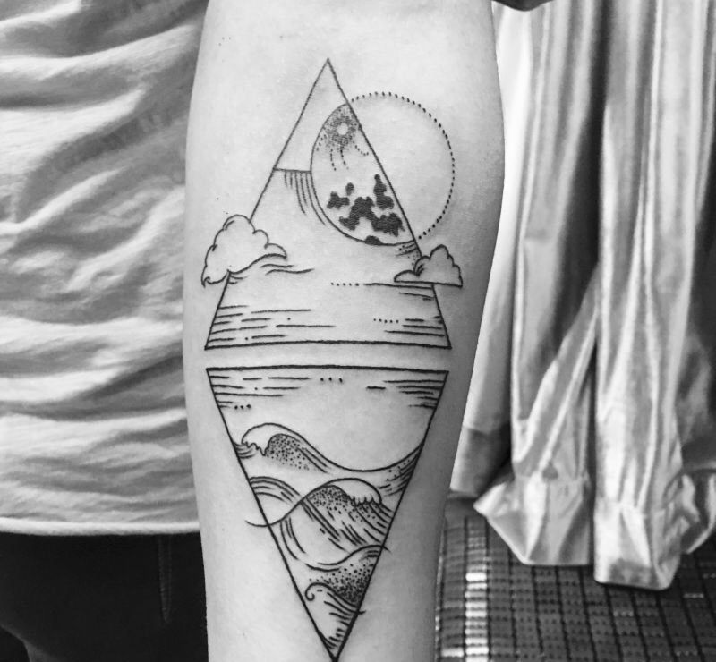 纹忆刺青出品，点线风格纹身图片