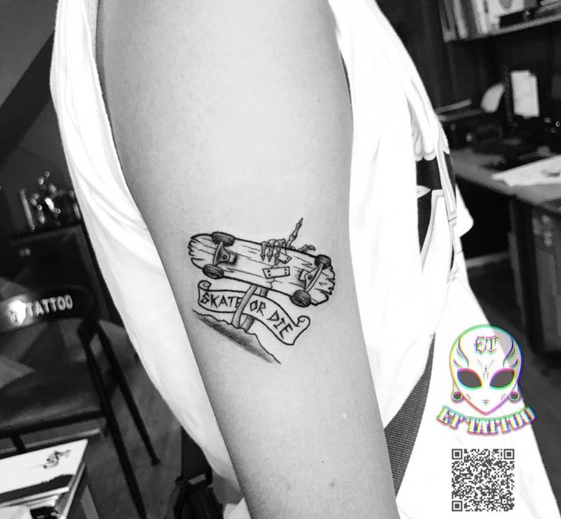 滑板纹身图片