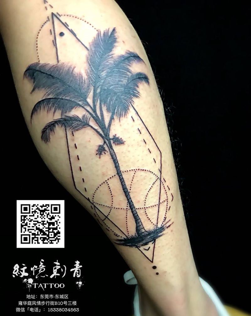 椰子树纹身图片