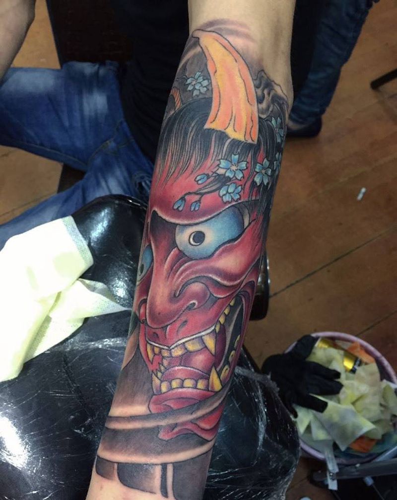 般若包臂纹身图片