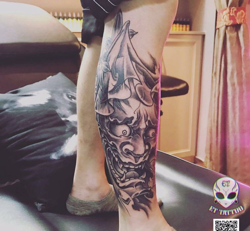 般若包小腿纹身图片