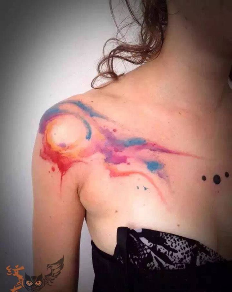 水墨刺青你以将我迷倒！大爱此风！纹身图片_国画纹身图案