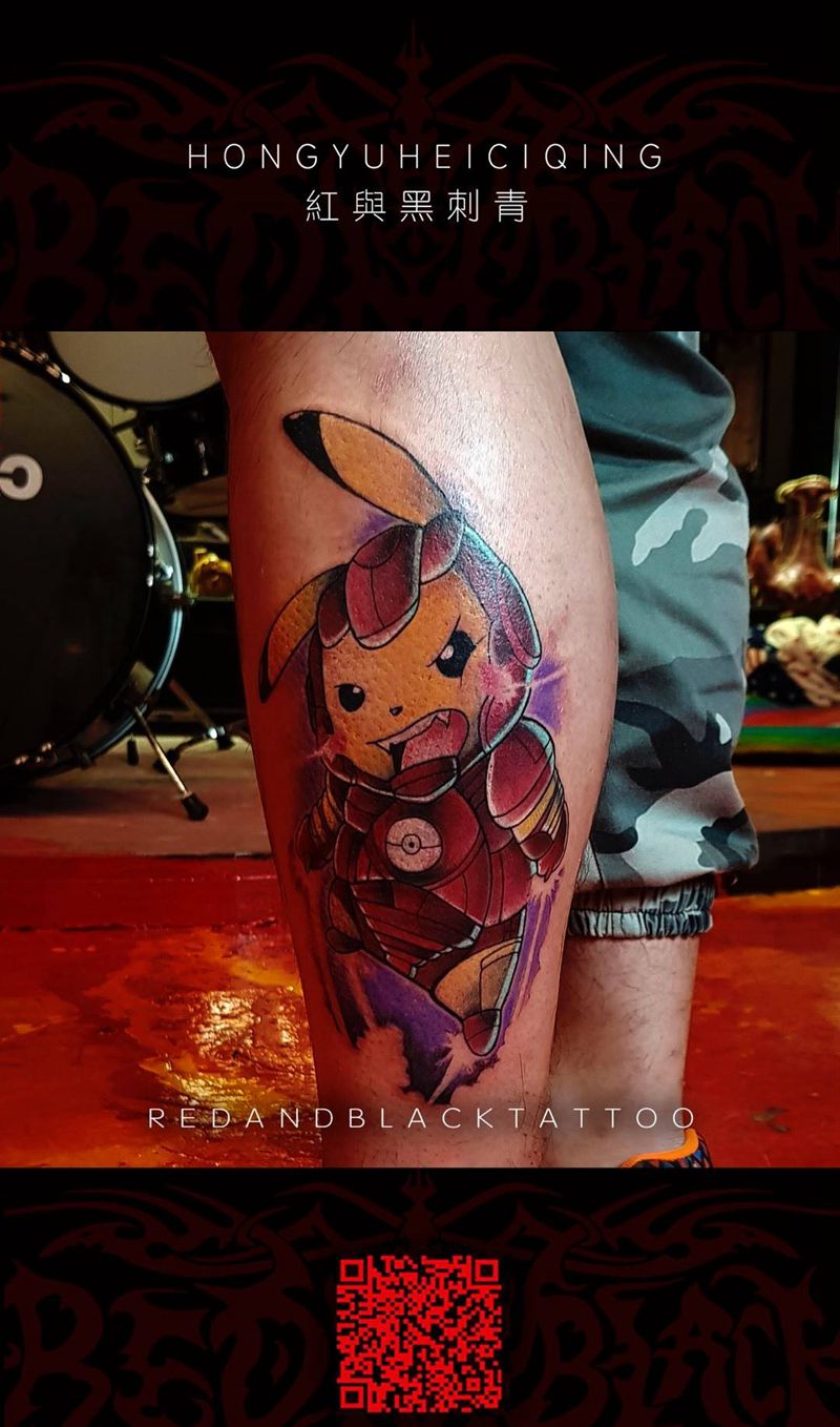 皮卡丘变色嘻嘻嘻纹身图片