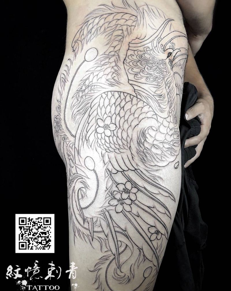 凤凰待续纹身图片