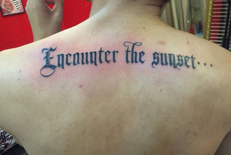 纹忆刺青 哥特式花体纹身图片