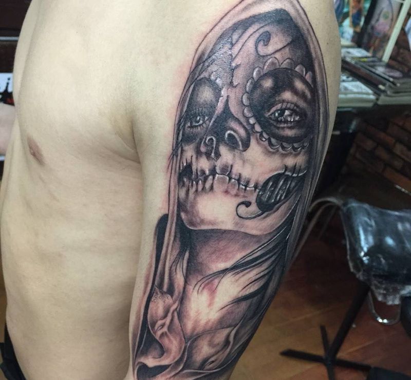 欧美僵尸女纹身图片