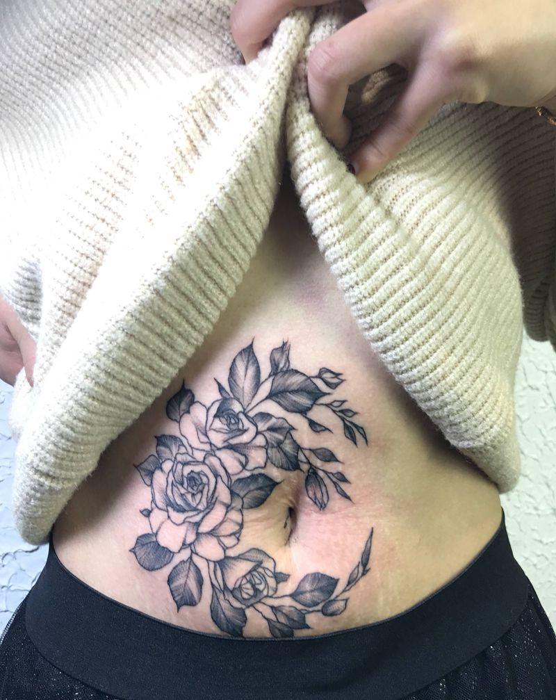 盖妊娠纹纹身图片