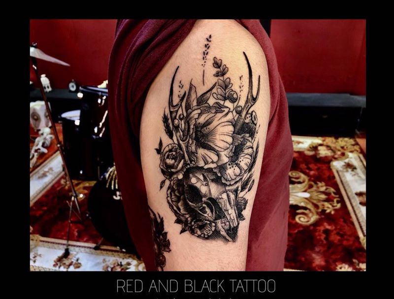 羊头骨纹身图片