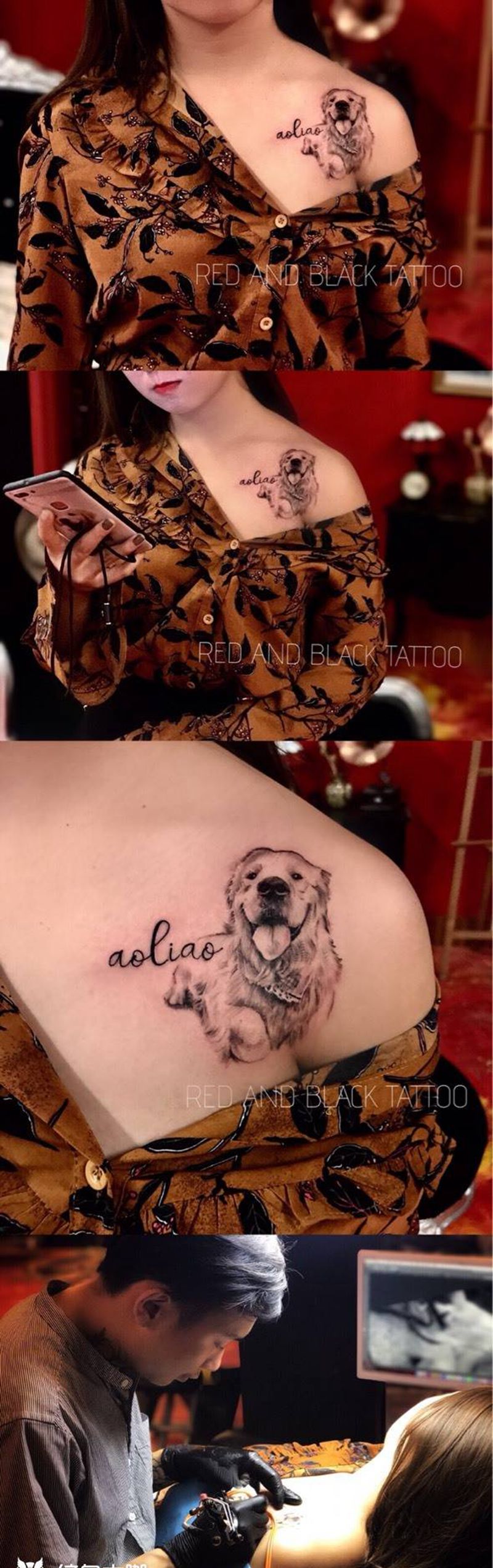 写实爱宠纹身图片