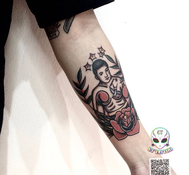 拳击手纹身图片