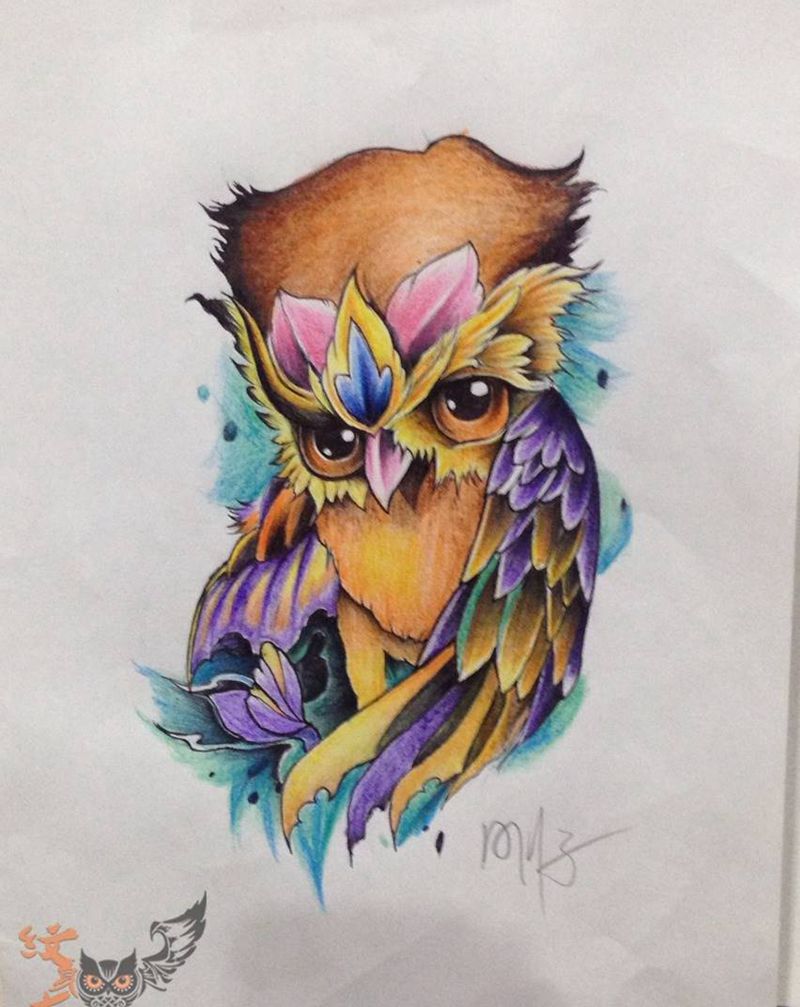 猫头鹰纹身图片
